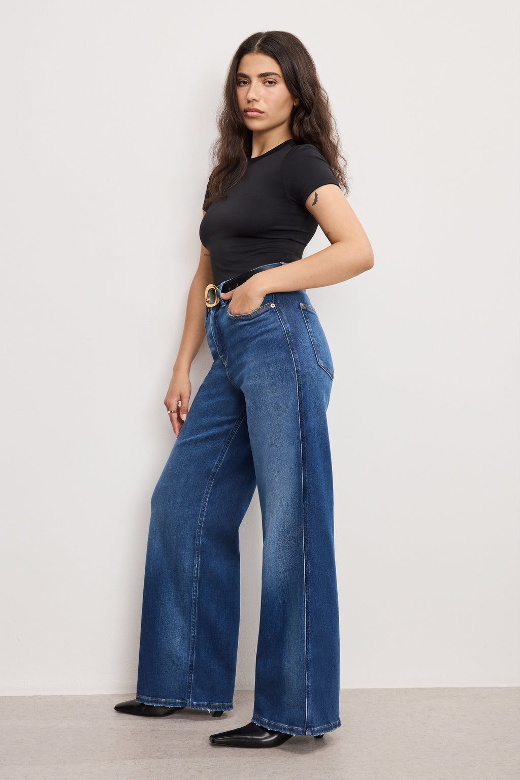 Premium SOFT TECH GOOD PETITE SKATE WIDE JEANS INDIGO891