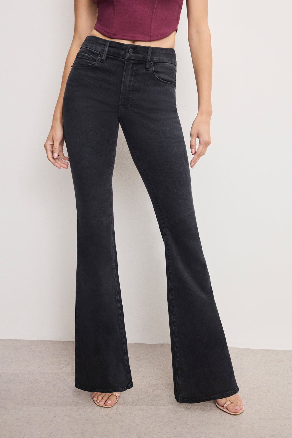 Premium DOLLY JOLEANS FLARE JEANS BLACK391