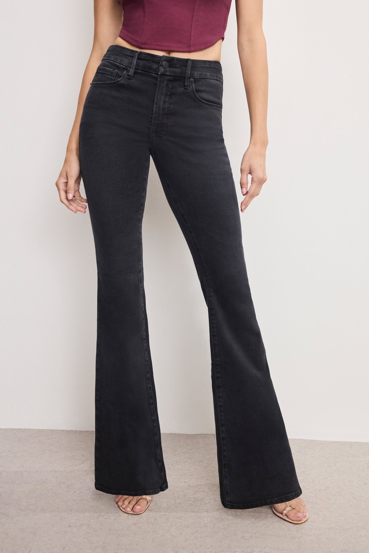 Premium DOLLY JOLEANS FLARE JEANS BLACK391