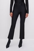 Premium COMPRESSION SHINE STRAIGHT PANTS BLACK001