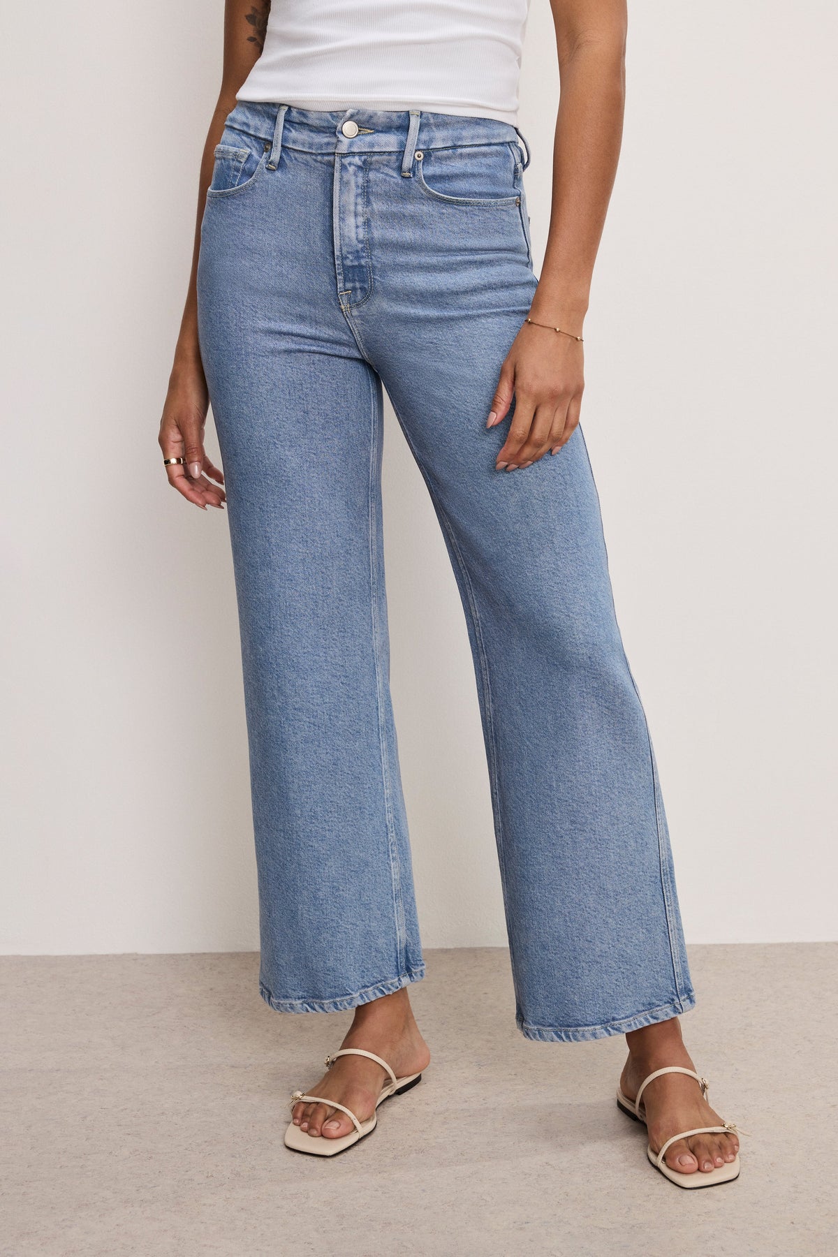 Premium SOFT TECH GOOD SKATE WIDE CROPPED JEANS INDIGO860