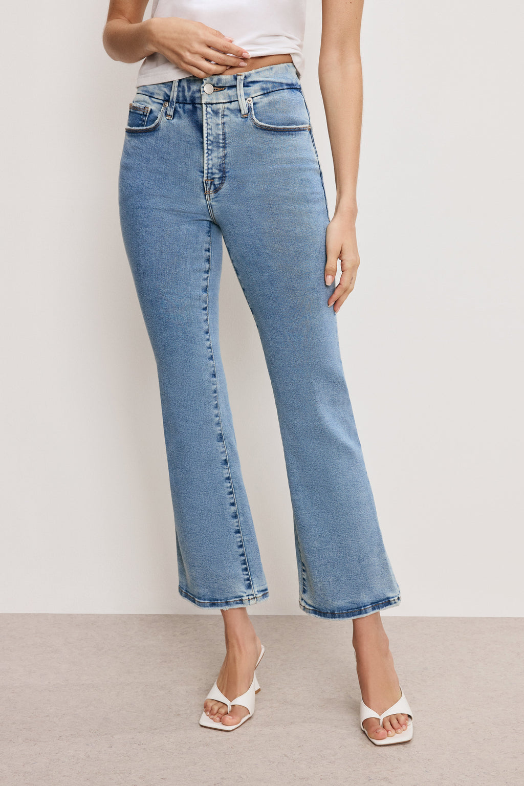Premium GOOD LEGS CROP MINI BOOT JEANS BLUE670