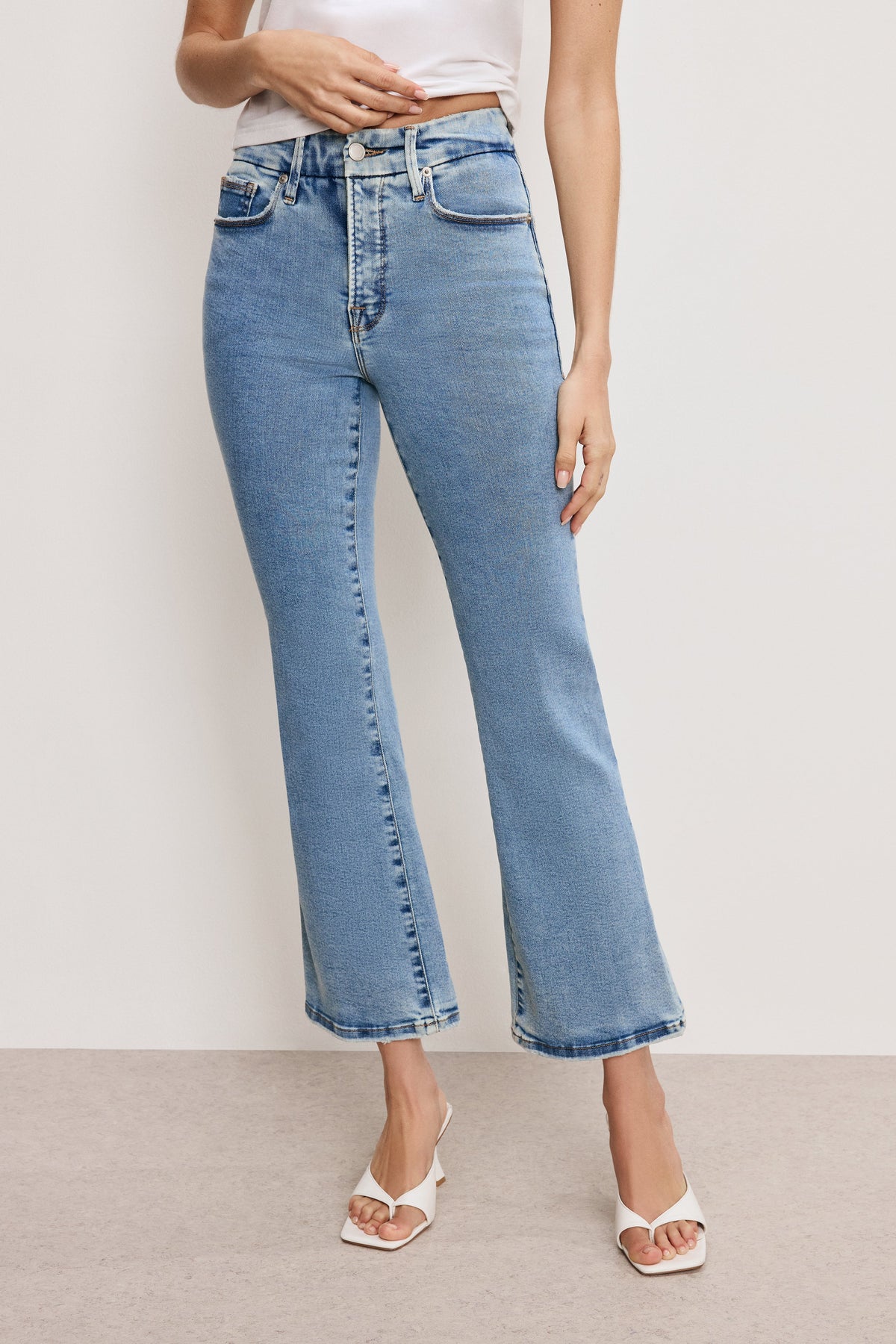 Premium GOOD LEGS CROP MINI BOOT JEANS BLUE670
