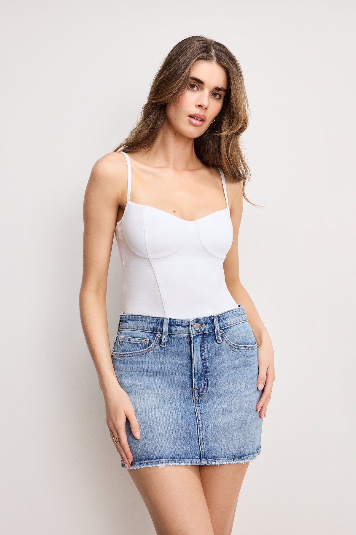 Premium SUPER STRETCH JERSEY BUSTIER WHITE001