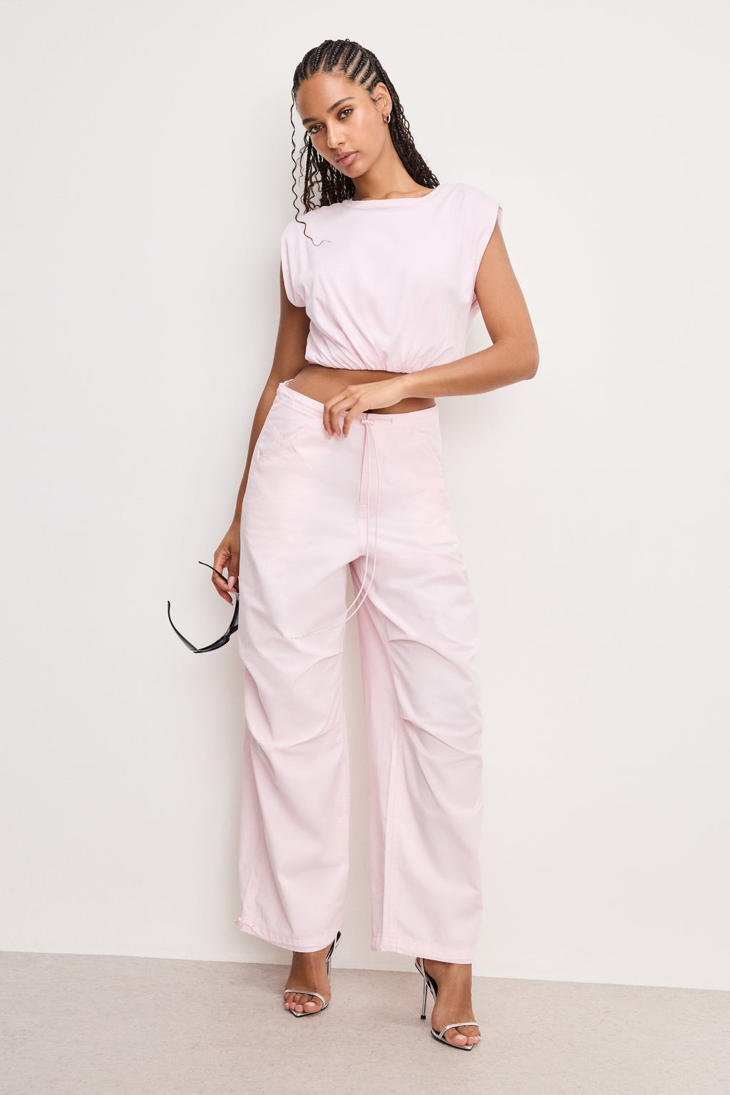 Premium TWILL PARACHUTE PANTS BUBBLEGUM005