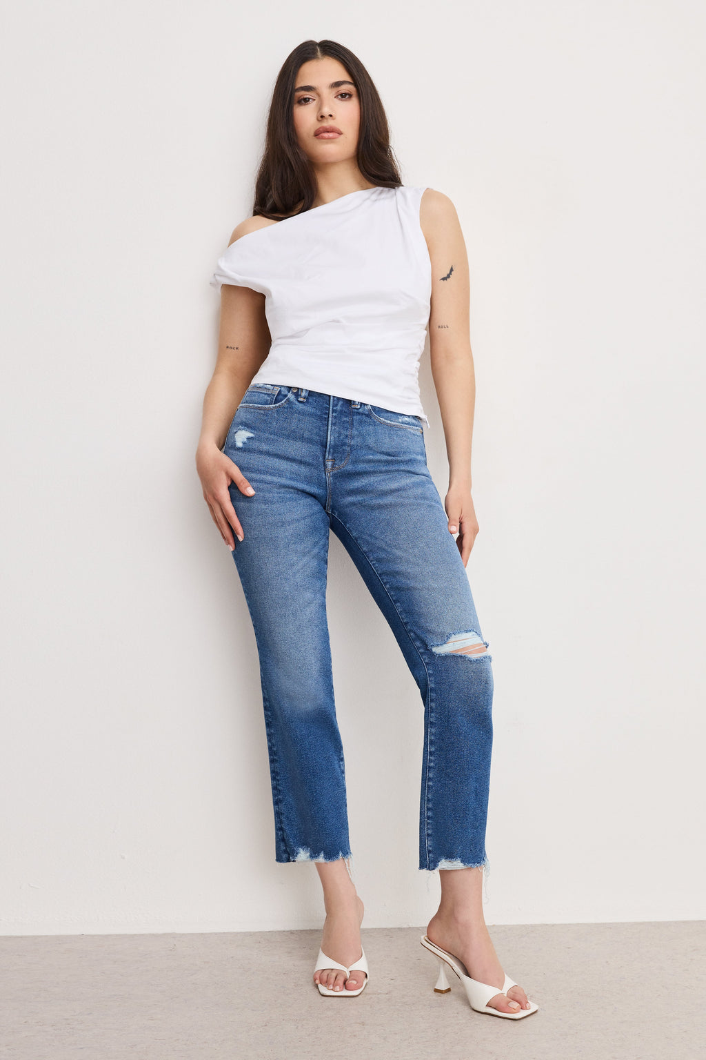 Premium GOOD PETITE STRAIGHT JEANS INDIGO943