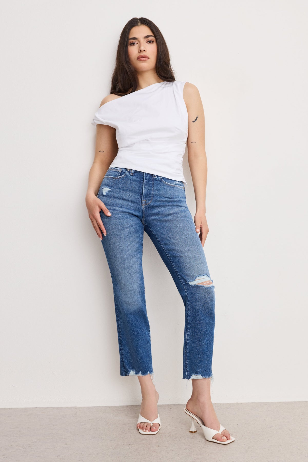 Premium GOOD PETITE STRAIGHT JEANS INDIGO943