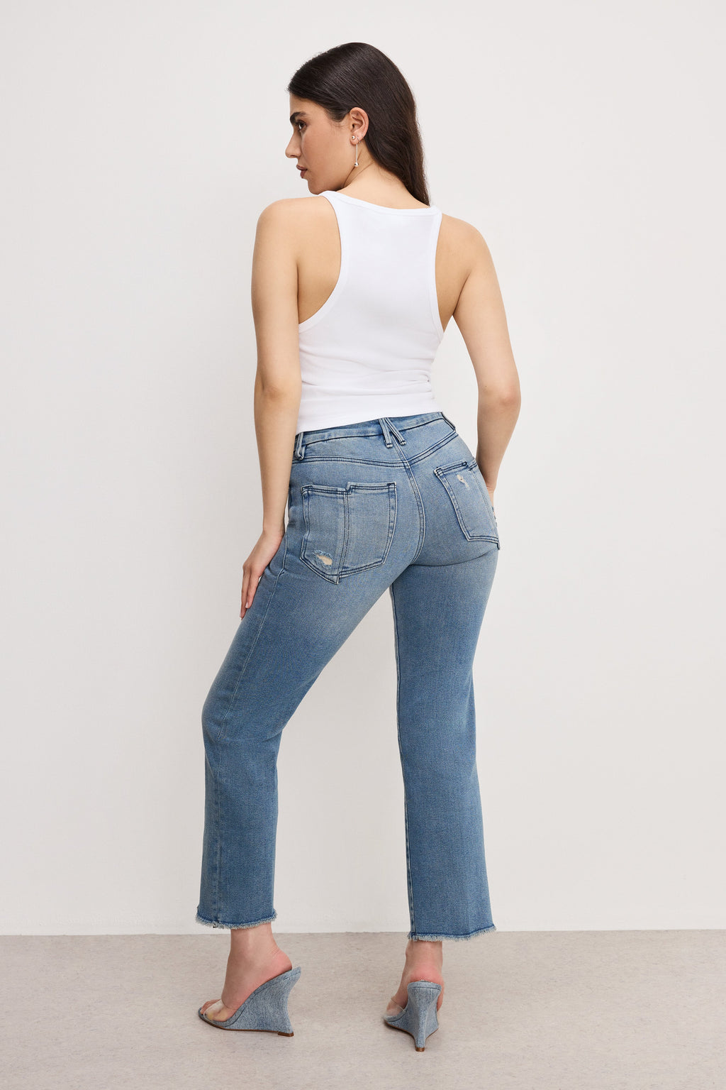 Premium GOOD PETITE STRAIGHT JEANS BLUE449