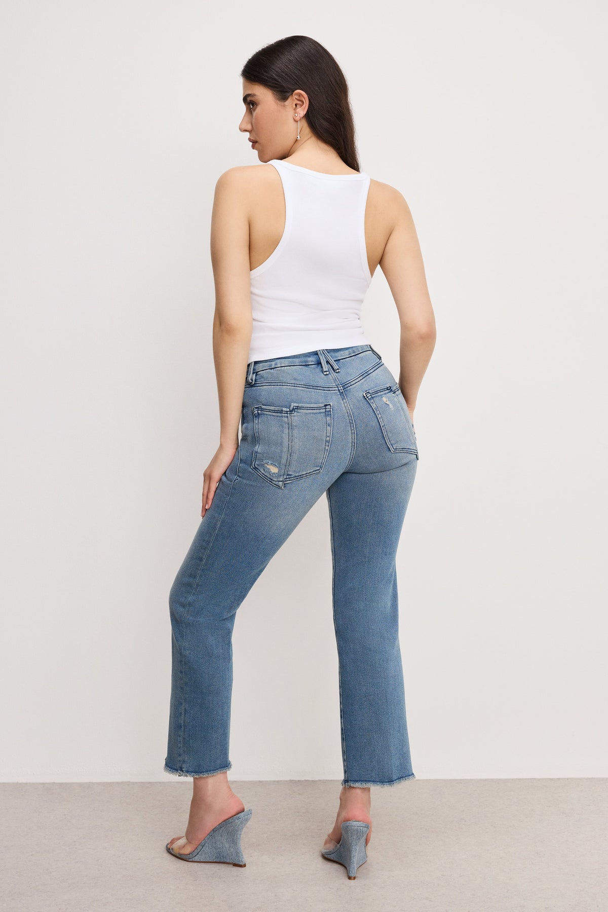 Premium GOOD PETITE STRAIGHT JEANS BLUE449