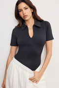 Premium WEIGHTLESS COLLARED BODYSUIT BLACK001