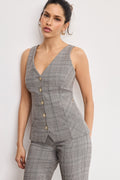 Premium PLAID VEST GLEN PLAID001
