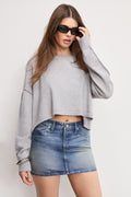 Premium COZY KNIT CREW NECK MELANGE GREY