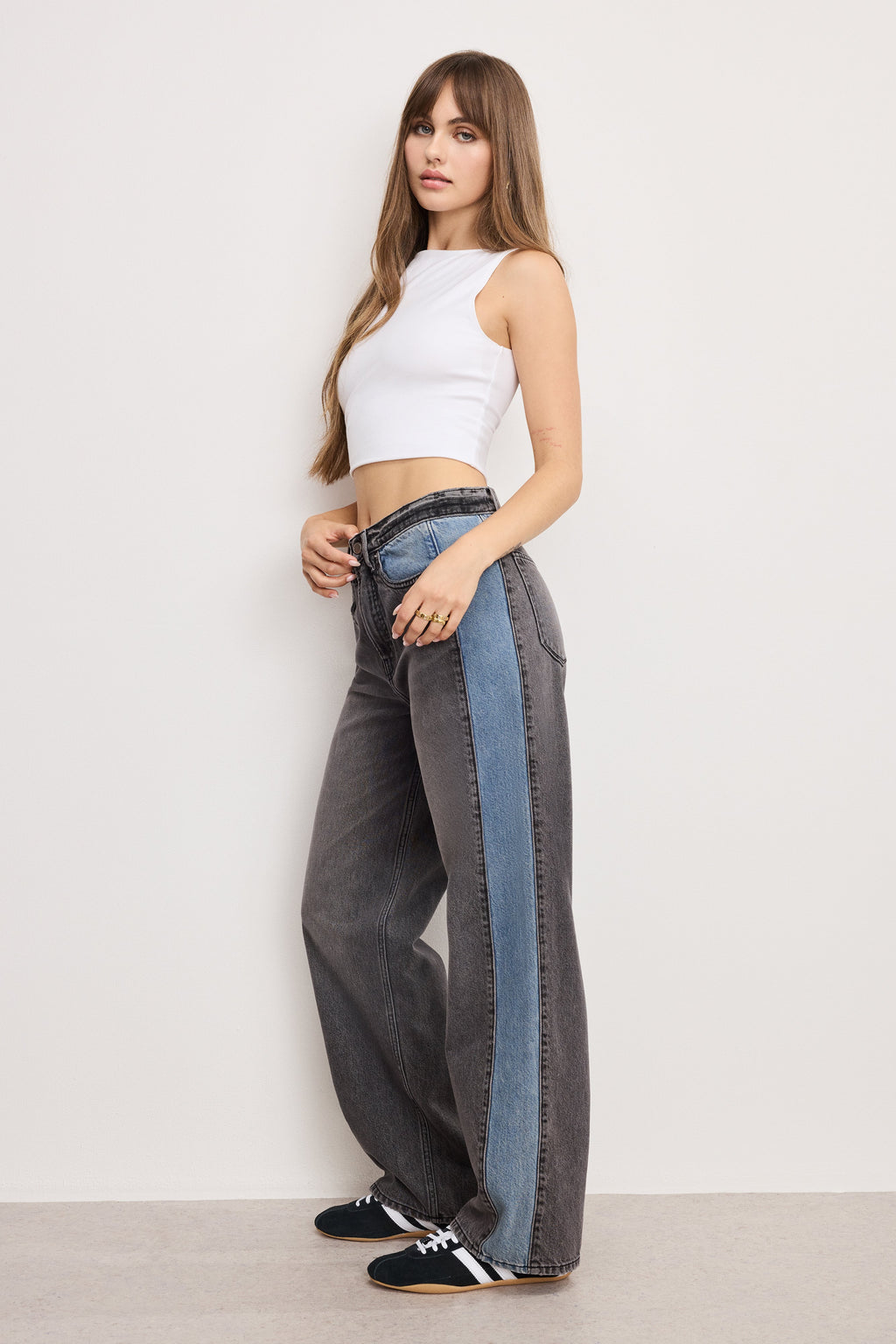 Premium GOOD LOW RISE BAGGY JEANS INDIGO1000