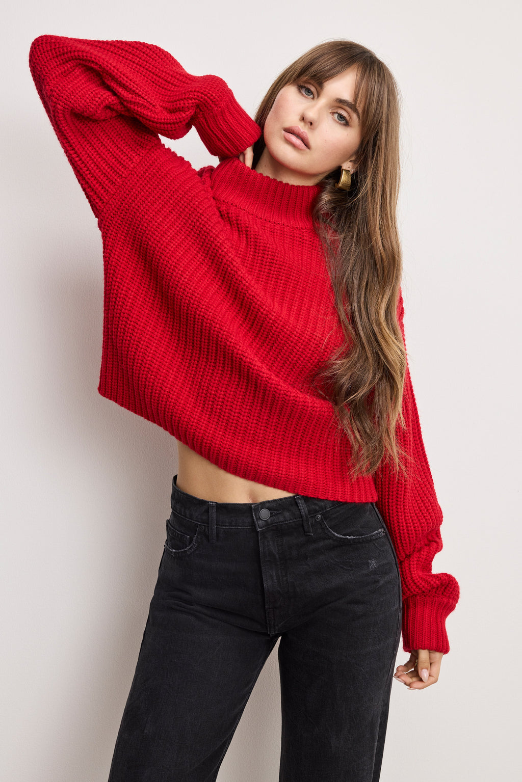Premium CHUNKY KNIT MOCK NECK SWEATER CHILI001