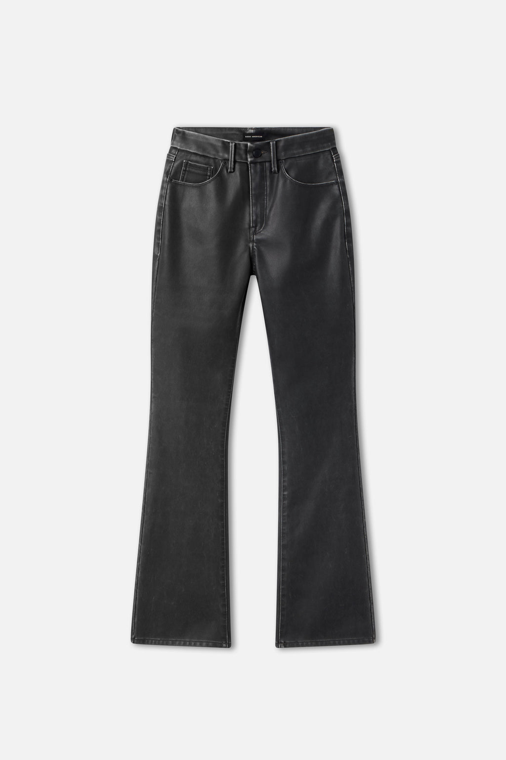 Premium GOOD CLASSIC BOOTCUT FAUX LEATHER PANTS BLACK001