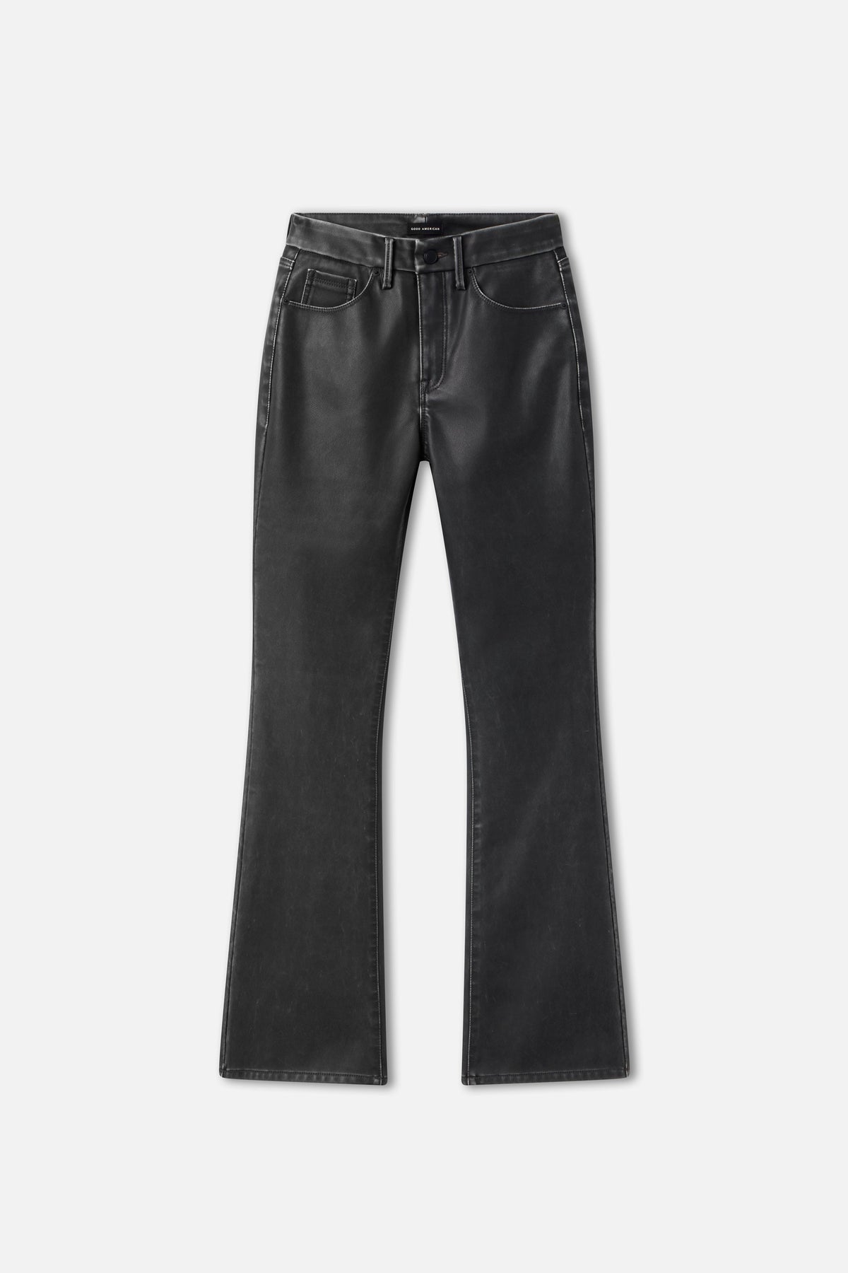Premium GOOD CLASSIC BOOTCUT FAUX LEATHER PANTS BLACK001