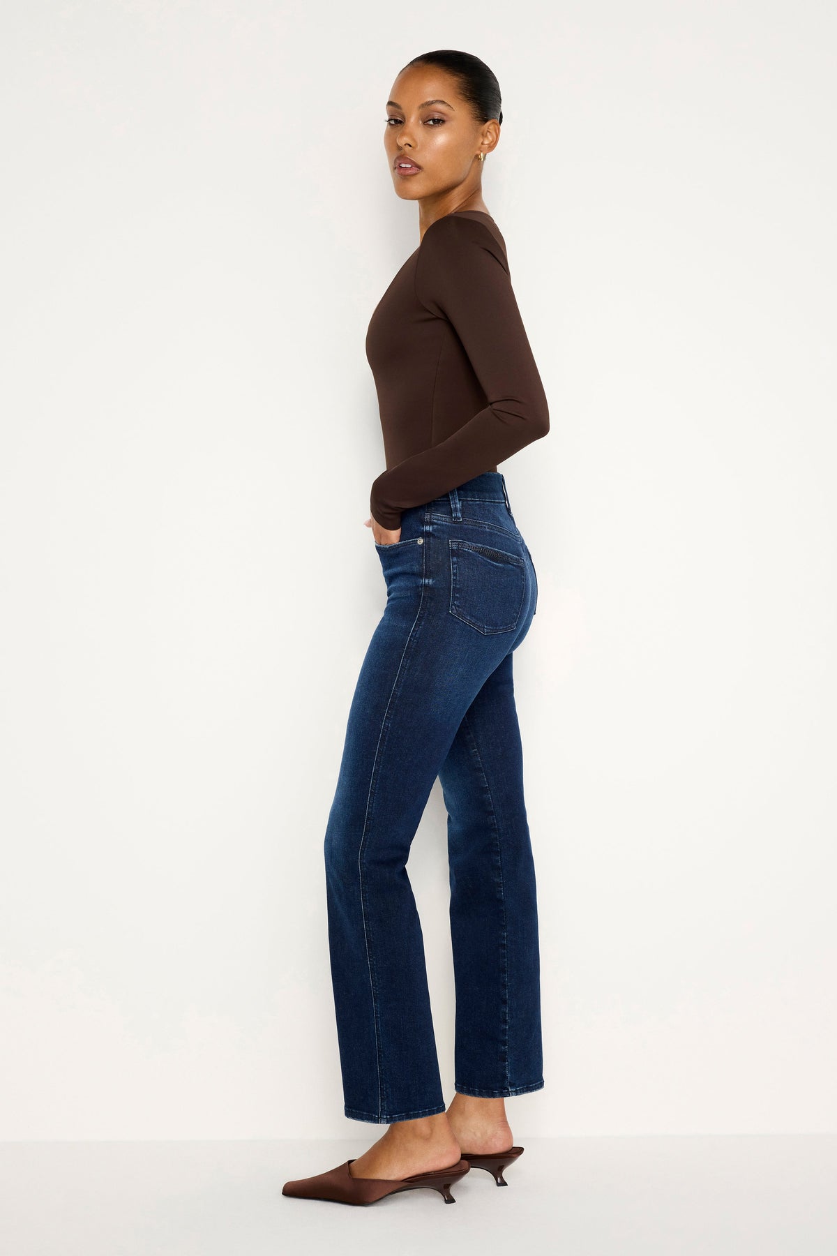 Premium ALWAYS FITS GOOD CURVE STRAIGHT JEANS INDIGO707