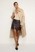 Premium FAUX LEATHER MINI SKIRT BARK003