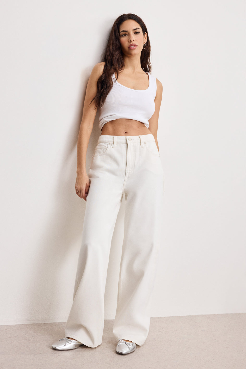 Premium GOOD LOW RISE BAGGY JEANS CLOUD WHITE