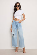 Premium WEIGHTLESS GOOD SKATE WIDE CROPPED JEANS INDIGO959