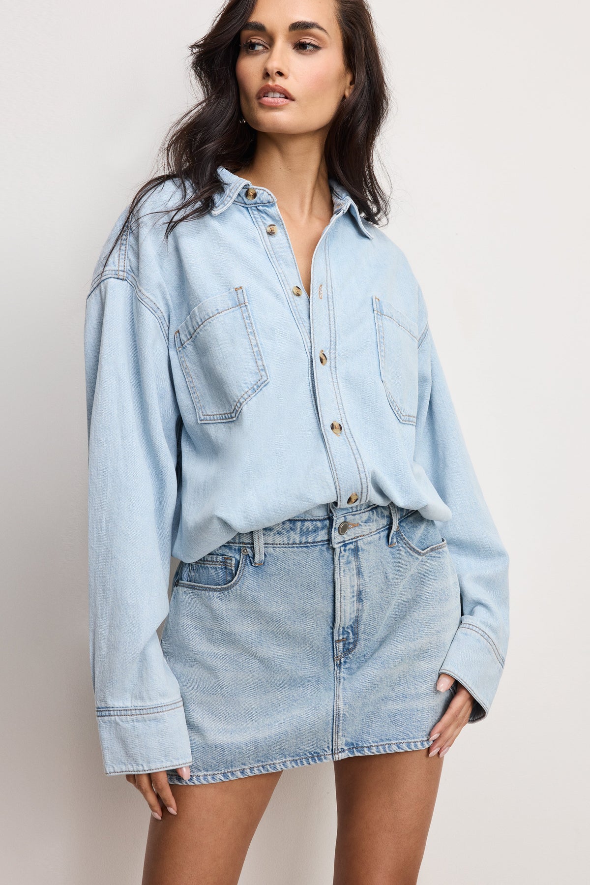 Premium DENIM SHIRT DRESS INDIGO795