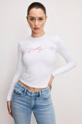 Premium DOLLY BUTTERFLY SUPER STRETCH LONG SLEEVE WHITE001