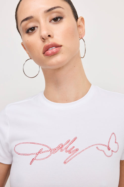 Premium DOLLY SIGNATURE SUPER STRETCH BABY TEE WHITE001