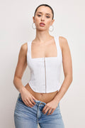 Premium DOLLY POPLIN BUSTIER WHITE001