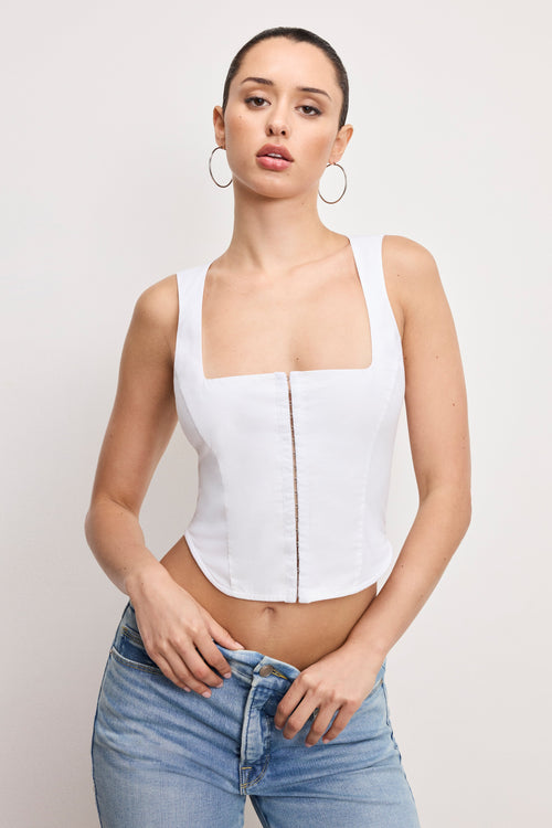 Premium DOLLY POPLIN BUSTIER WHITE001