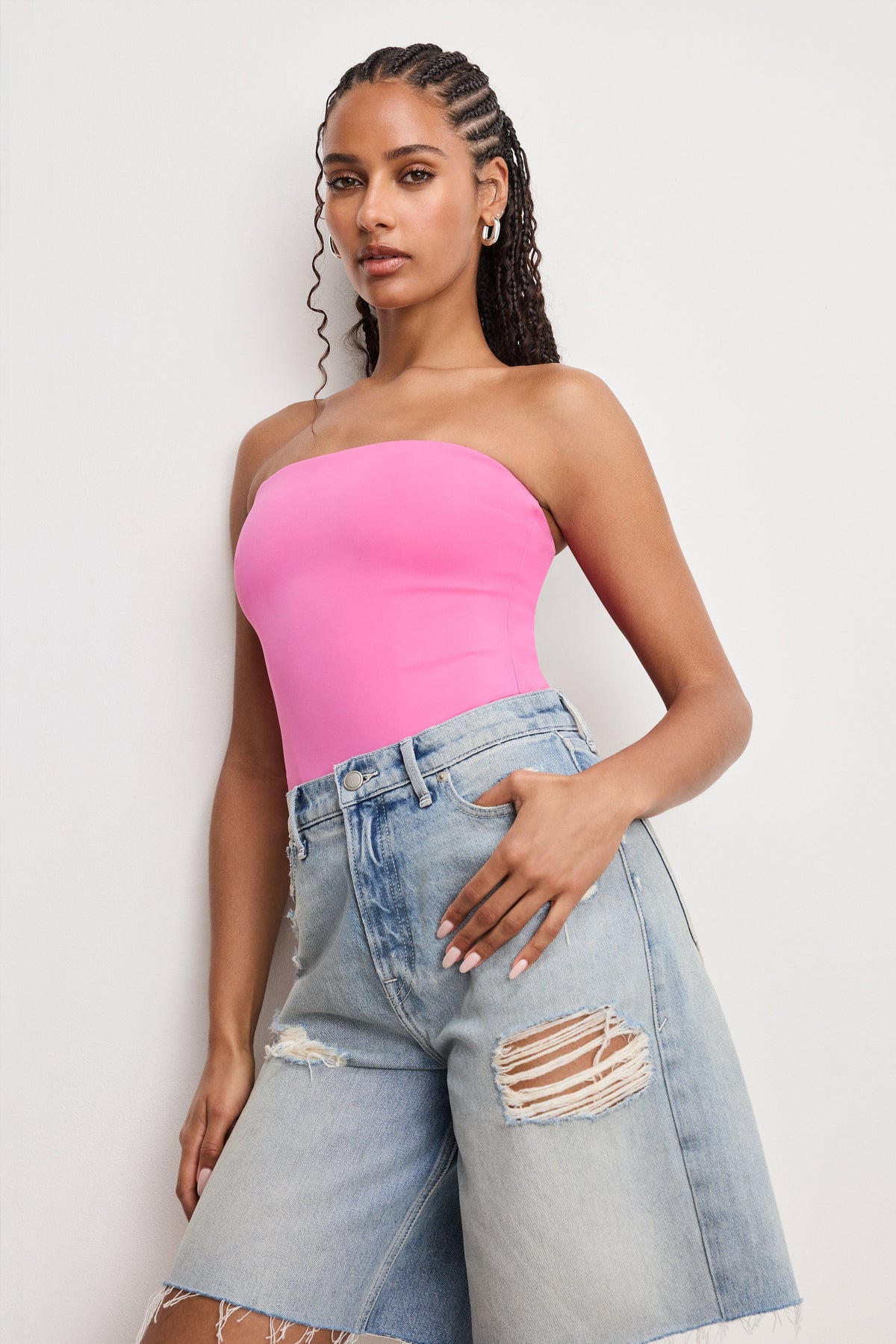 Premium SCULPTING CORSET STRAPLESS BODYSUIT BERRY SORBET010