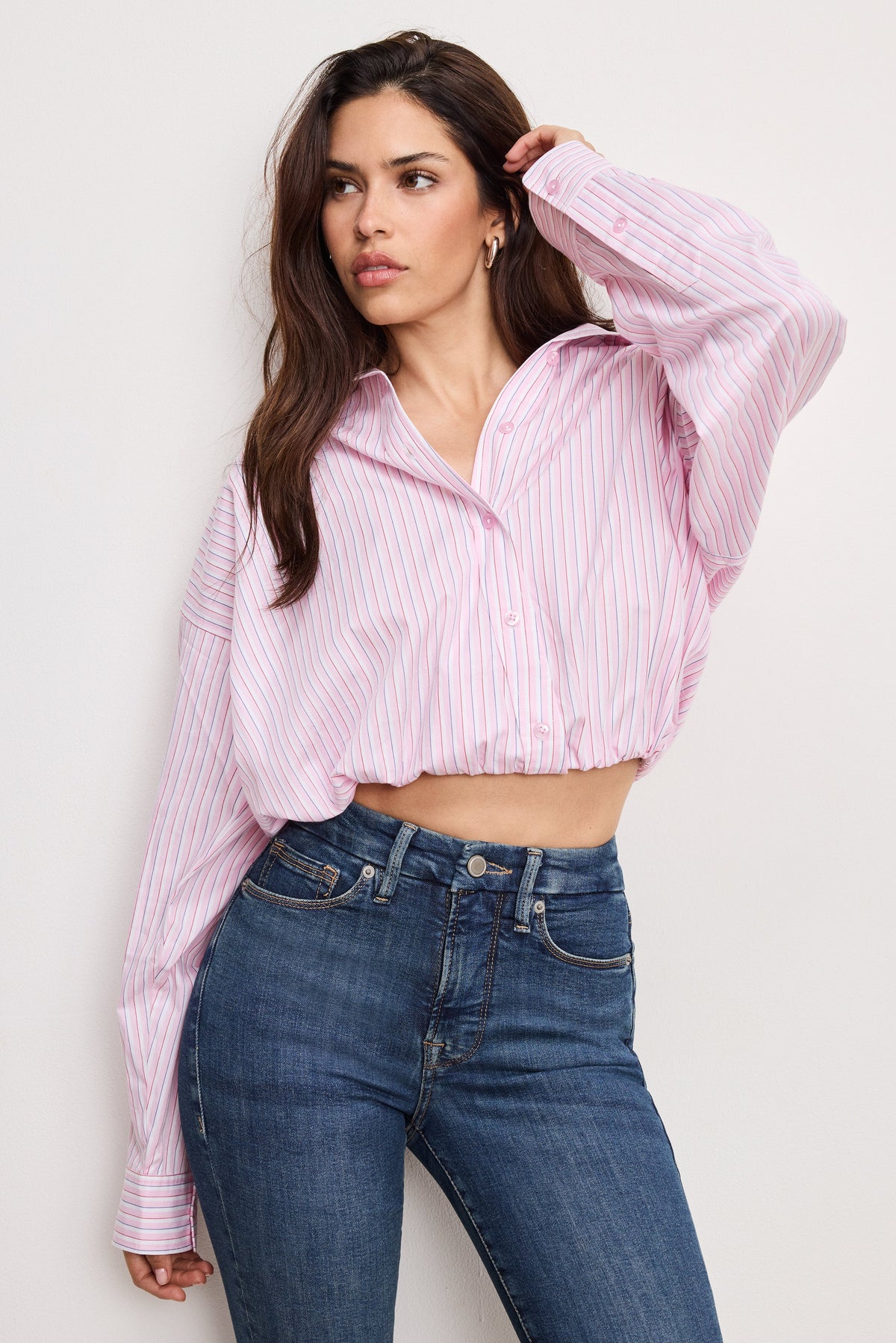 Premium POPLIN BUBBLE SHIRT CANDY STRIPE001