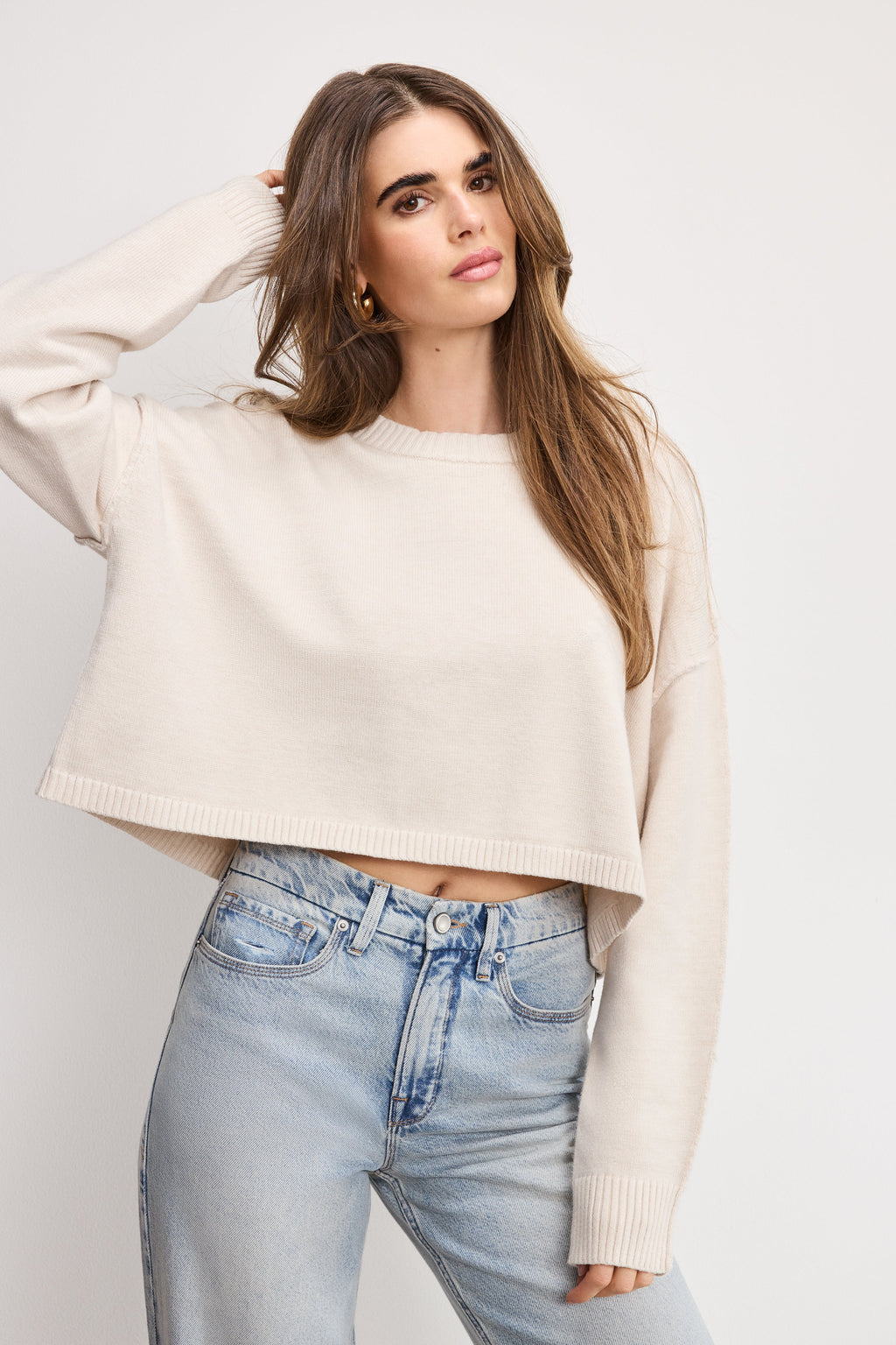 Premium COZY KNIT CREW NECK VANILLA001