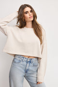 Premium COZY KNIT CREW NECK VANILLA001