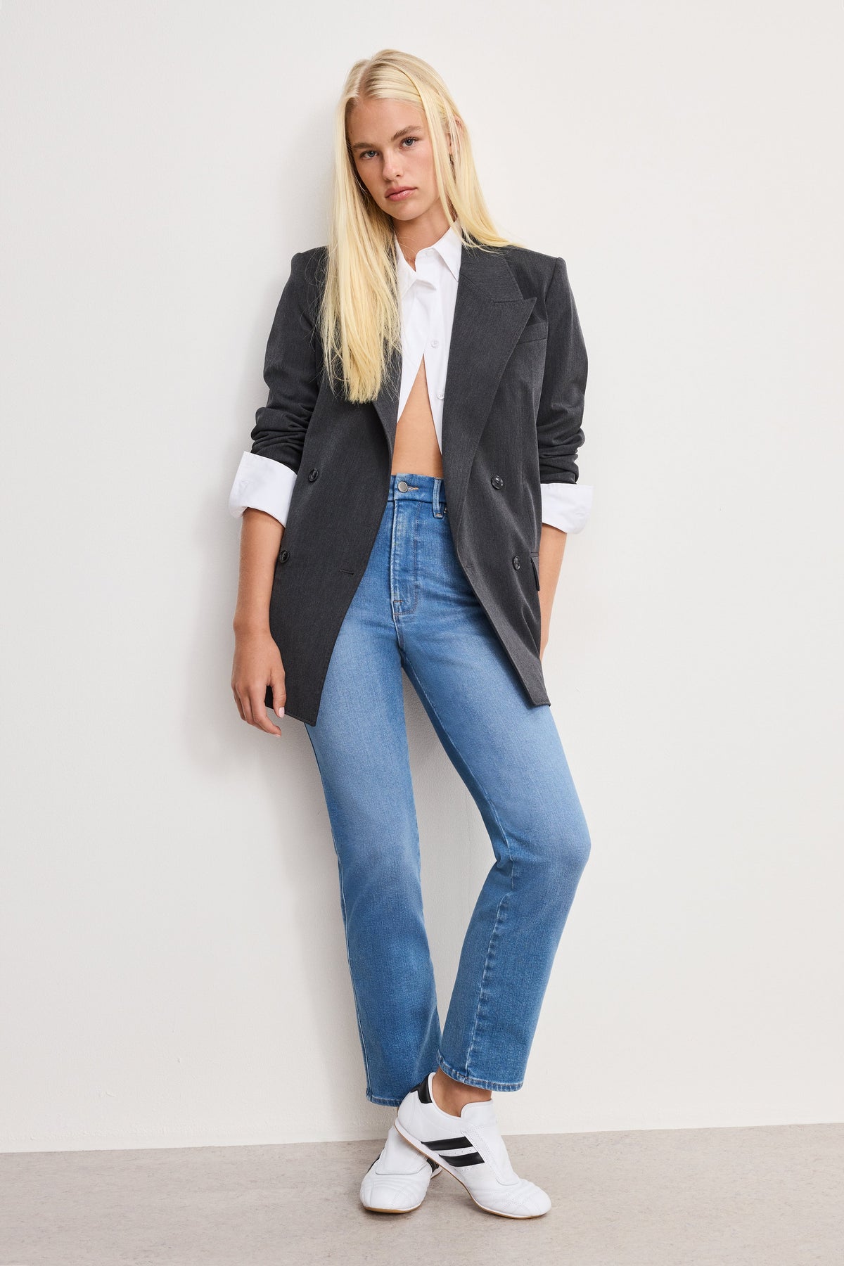Premium GOOD CURVE STRAIGHT COMPRESSION JEANS INDIGO268
