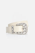 Premium DOLLY CLASSIC CRYSTAL LEATHER BELT WHITE001